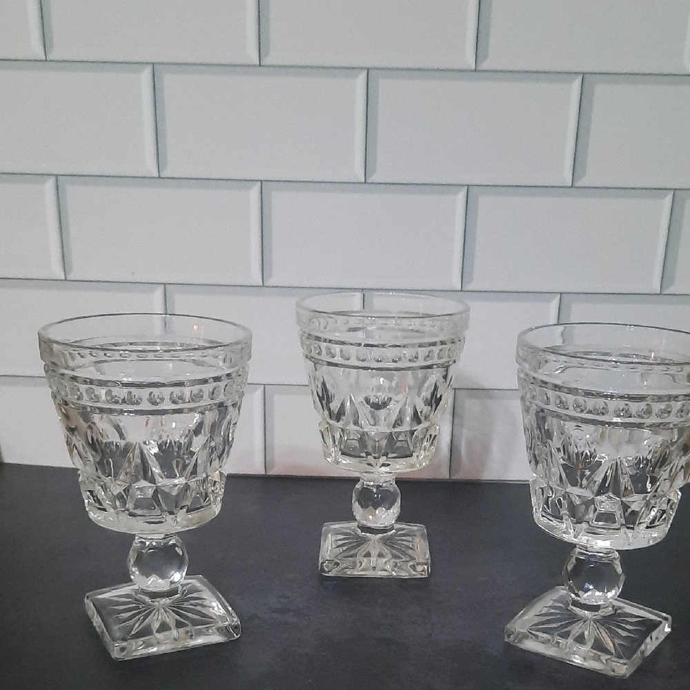 Vintage Indian Colony Park Lane Cordial Glasses. 3 Pc Set - Picture 2 of 4